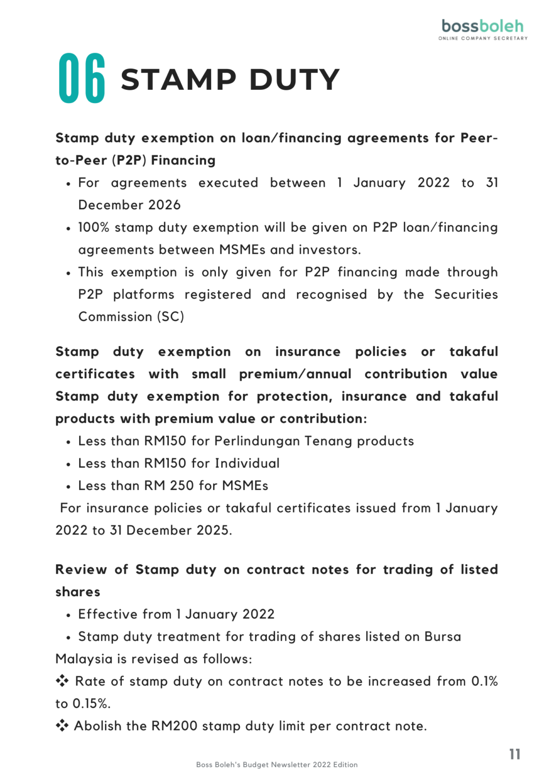 Budget 2022 Stamp Duty  BossBoleh.com